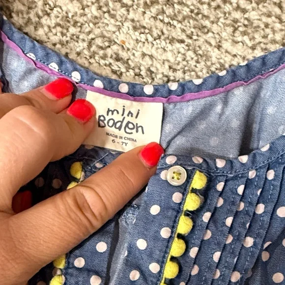 Polka Dot Blue Kids Romper - Picture 5 of 8